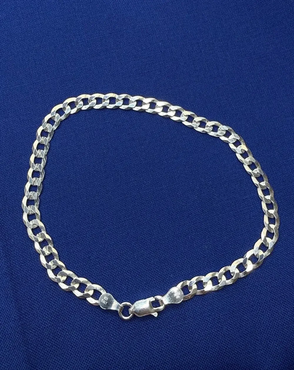 925 Italy Sterling Silver Miami Curb Link Bracelet 4.7mm 8.5